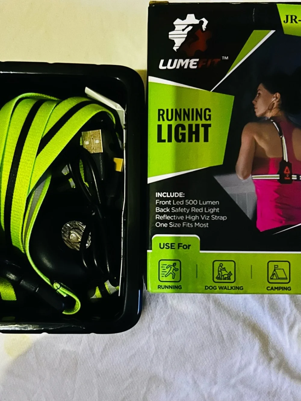 Running Light - Pink Reflective Safety Strap with Red Back Light